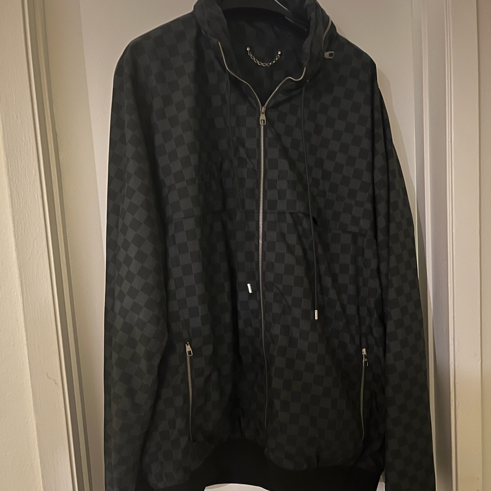 Louis Vuitton windcraker for men black-grey size 58